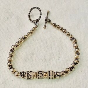 Sterling silver Kansas state university letter charm dainty toggle clasp